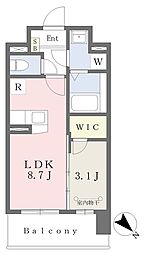 ルーチェフェリス・レジデンス竹下 1LDKの間取図画像