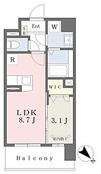 ルーチェフェリス・レジデンス竹下 1LDKの間取図画像