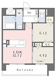 ルーチェフェリス・レジデンス竹下 2LDKの間取図画像