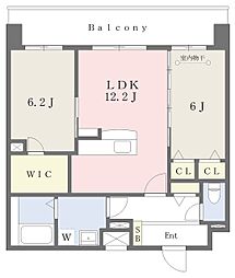 ルーチェフェリス・レジデンス竹下 2LDKの間取図画像