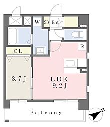 NineOgusu 1LDKの間取図画像