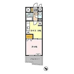 フォルスト平尾 1DKの間取図画像