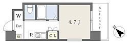 ヴィラージュ博多駅南 1Kの間取図画像