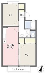 セジュール杉並台A棟 2LDKの間取図画像