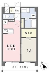 ハイマート龍田 1階1LDKの間取り