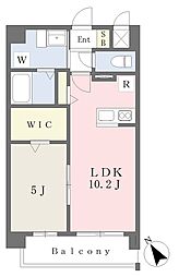 ハイマート龍田 4階1LDKの間取り
