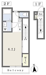 Ｃｈｅｅｒｓ　Ａ 2階ワンルームの間取り