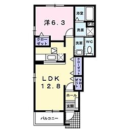 JR豊肥本線 武蔵塚駅 バス10分 武蔵野台下車 徒歩3分の賃貸アパート 1階1LDKの間取り