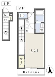 Ｃｈｅｅｒｓ　Ｂ 2階ワンルームの間取り