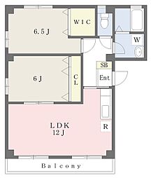 ヴィラサンシャインI 2階2LDKの間取り