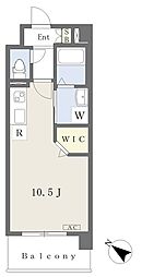 ＰＡＲＴＩＥ神水 8階ワンルームの間取り