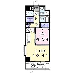 JR鹿児島本線 熊本駅 徒歩5分の賃貸マンション 3階1LDKの間取り