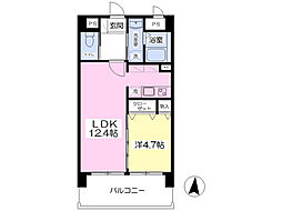 アルリシャー菊陽 7階1LDKの間取り