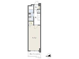 ドルチェ水前寺 1Kの間取図画像
