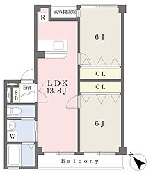 シャルマンヴィレッジ 2LDKの間取図画像