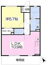 ソレイユアクティス 1LDKの間取図画像
