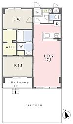 グランドゥール花立2 2LDKの間取図画像