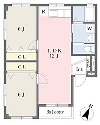グリーンビュー豊秋1 2LDKの間取図画像