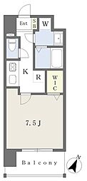 レクシア フラッツ水前寺 1Kの間取図画像