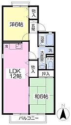 セジュール・曙 2LDKの間取図画像