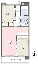スカイシャトレ二日市 2LDKの間取図画像