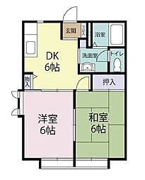 ミニヨン'98 2DKの間取図画像