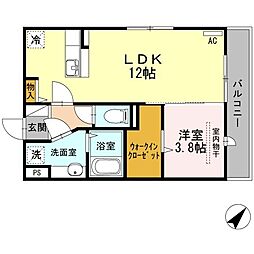 コンフォート光丘 1LDKの間取図画像