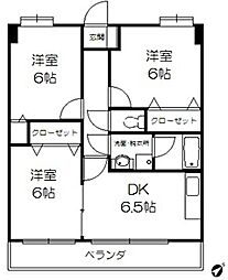 ラビナコート21 3DKの間取図画像