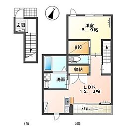 ユートピア博多 1LDKの間取図画像