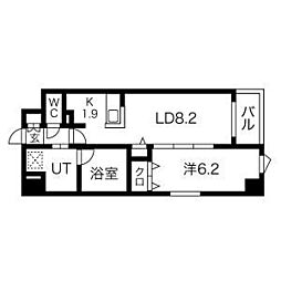 シャルマン愛知 1LDKの間取図画像
