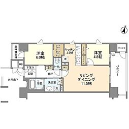 サンメゾン大濠公園北 2LDKの間取図画像