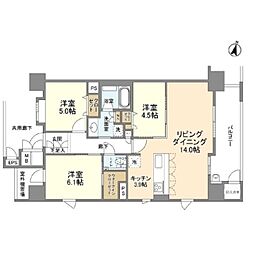 サンメゾン大濠公園北 3LDKの間取図画像