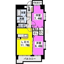 エルマーナ1 2LDKの間取図画像