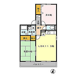 ラヴィタ春日 2LDKの間取図画像