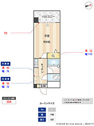 パティオス大橋 1Kの間取図画像