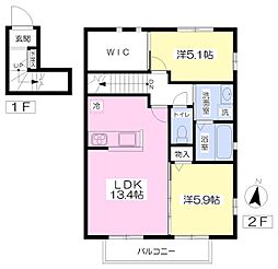 ベルサーリオ1 2LDKの間取図画像