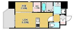 リファレンス竹下駅前 1LDKの間取図画像