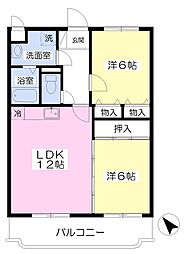 メゾンルミエール 3階2LDKの間取り