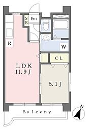 元町パークビル 7階1LDKの間取り