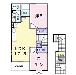 レンツK 2LDKの間取図画像