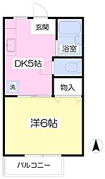 YOU・ヴィラージュ 1DKの間取図画像