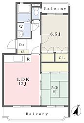 パークサイド藤光 2LDKの間取図画像