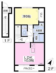 KaiKai参番館 1LDKの間取図画像