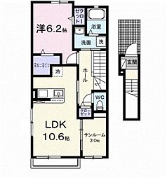 ミルキーウェイ 1LDKの間取図画像