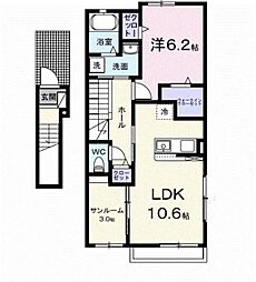 ミルキーウェイ 1LDKの間取図画像