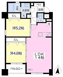 グランレーヴ佐賀駅前中央 2LDKの間取図画像