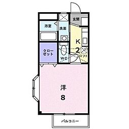 ストーンヒルズC 1Kの間取図画像