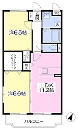 グランディール壱番館 2LDKの間取図画像