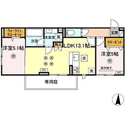 (仮称)DーROOM今宿駅前1丁目 2LDKの間取図画像