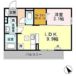 D-room今宿1丁目 1LDKの間取図画像